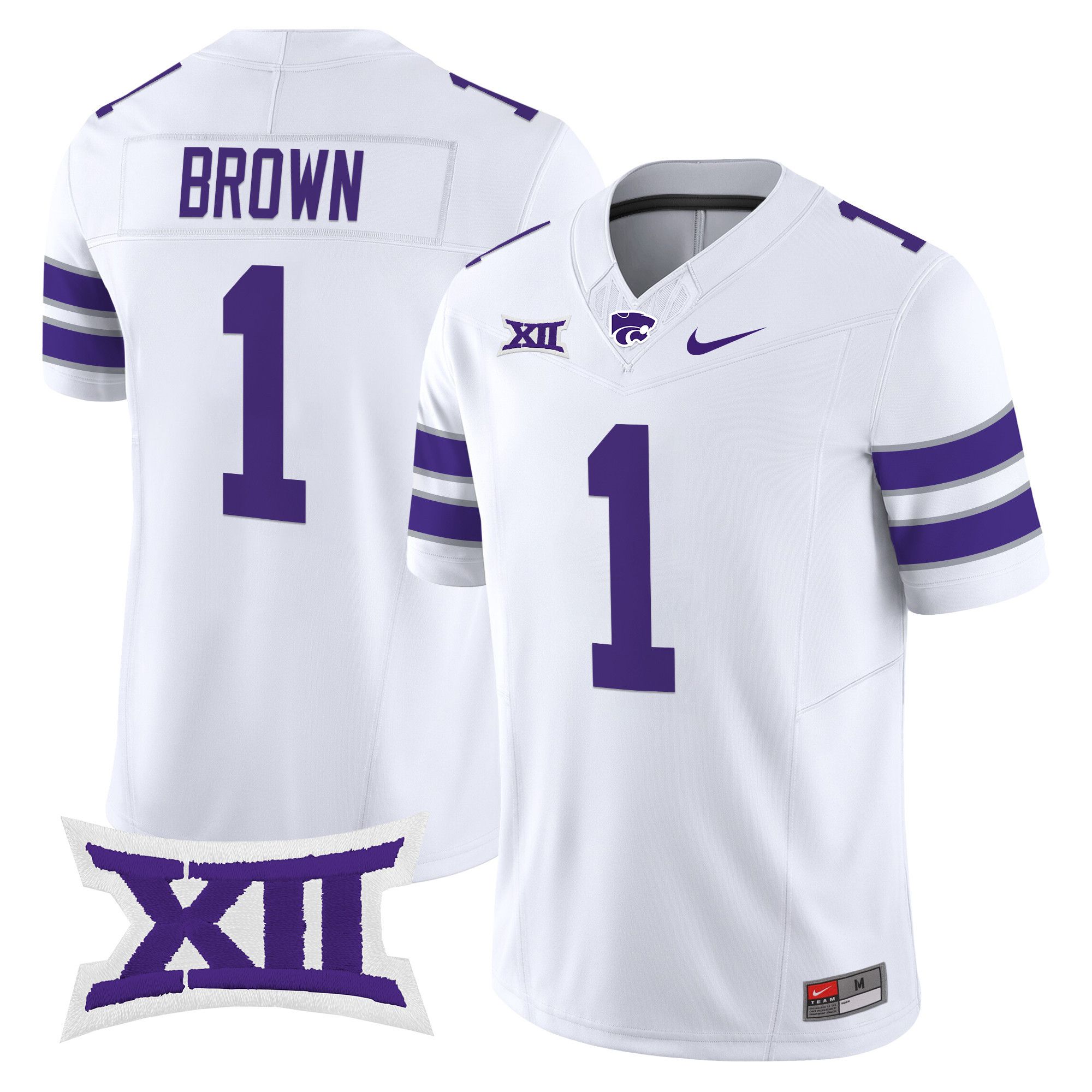 Men Kansas State Wildcats #1 Brown White Nike 2024 Vapor Limited NCAA Jersey->ncaa teams->NCAA Jersey